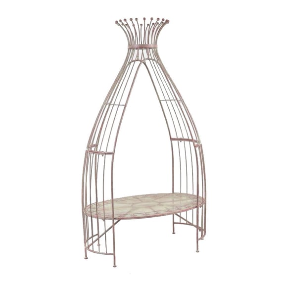 Bowed Arch Metal Arbour Bench Green