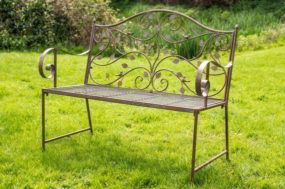 Alsace Green Metal Garden Bench