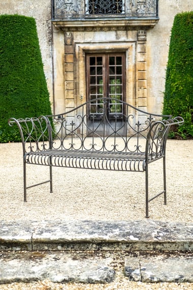 Yalding Antiqued Metal Garden Seat
