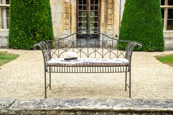 Yalding Antiqued Rust Effect Metal Garden Bench