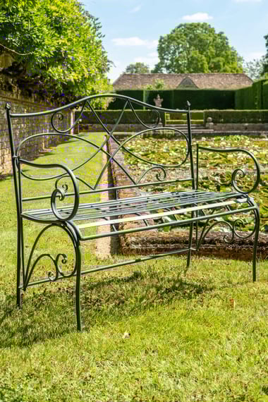 Victoria Metal Garden Bench in Grey