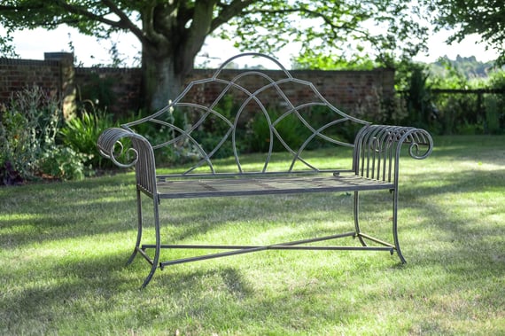 Mayfair Grey Metal Garden Bench
