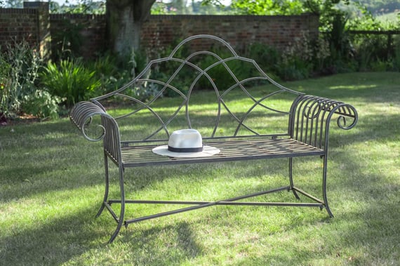 Mayfair Grey Metal Garden Seat