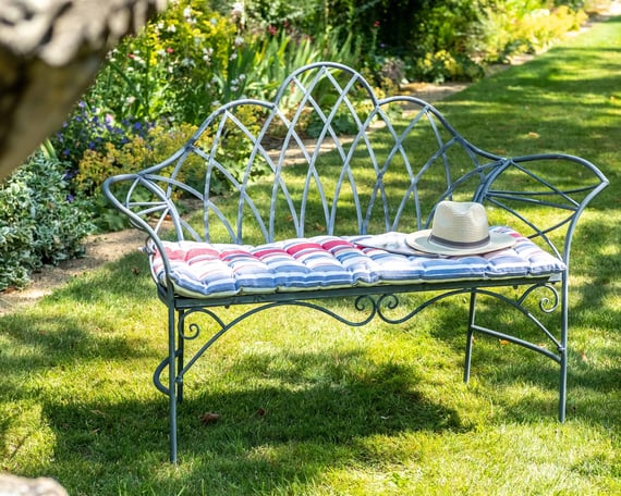 Mayfair Grey Metal Garden Seat