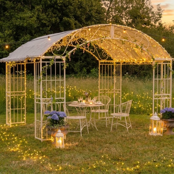 Avignon Metal Garden Gazebo with Canopy