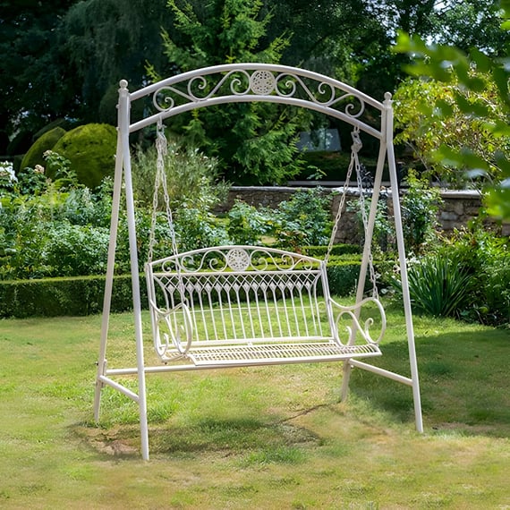 Cinderford Cream Metal Swing Seat