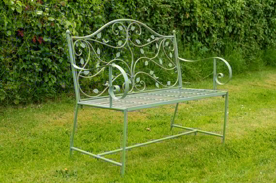 Woodlands Metal Garden Bench in Green