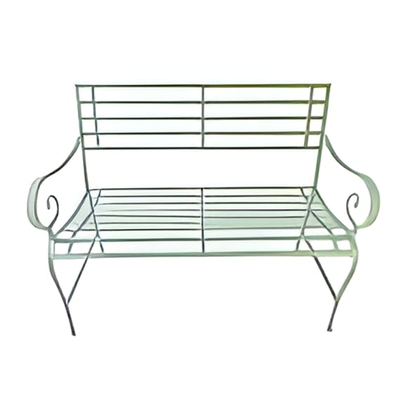 Traditional Slated Metal Garden Bench