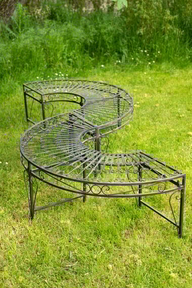Vintage Iron Curved Bench