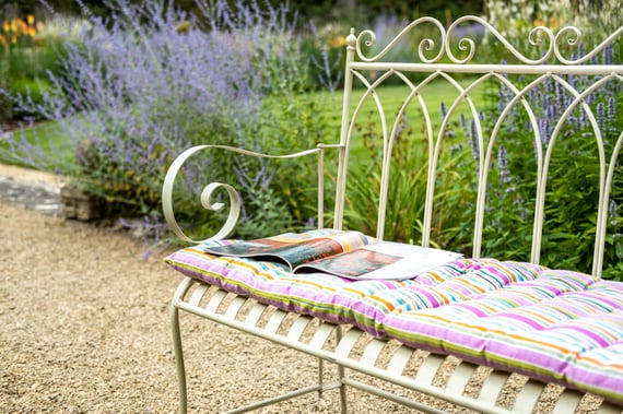 Revival Metal Garden Bench in Cream