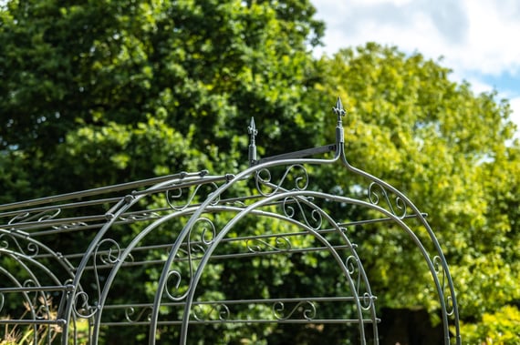 Parisienne Metal Garden Tunnel in Lead Grey