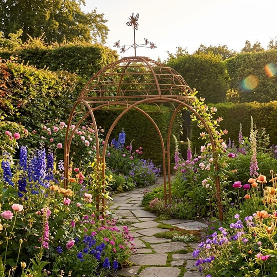 Honeybee Rustic Metal Garden Gazebo