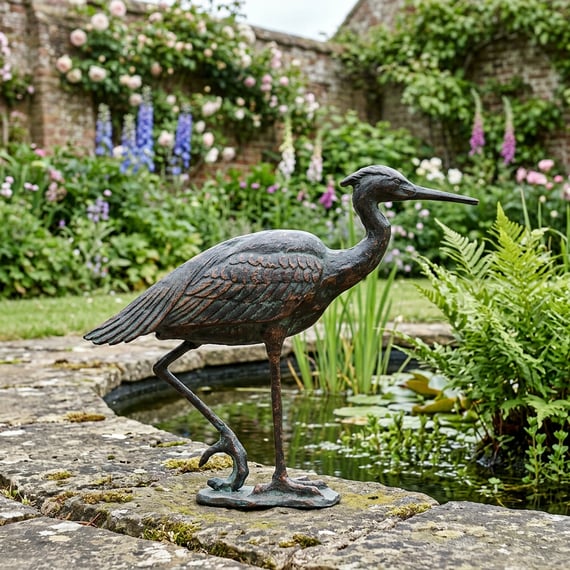 Egret Metal Garden Ornament