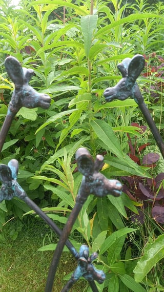 Cast Iron Giraffe Family Garden Statue