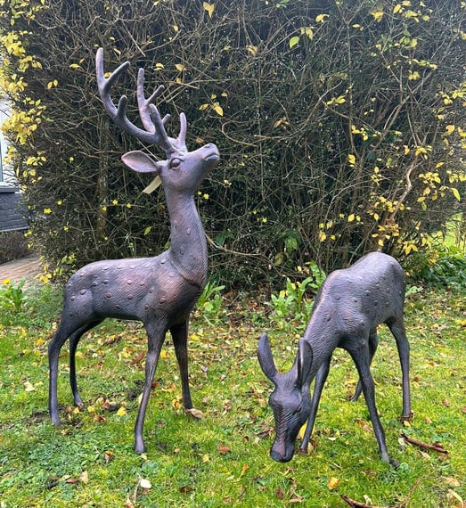 Stag and Doe Garden Sculptures Medium Original Photo