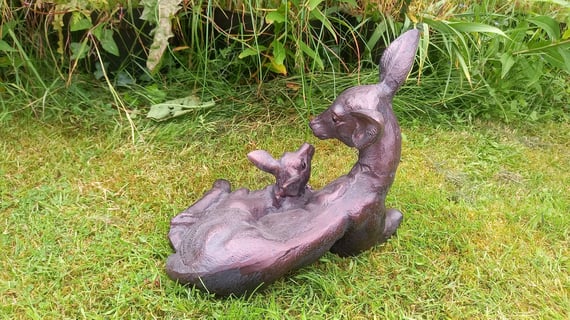 Lying Deers Garden Sculpture Ornament