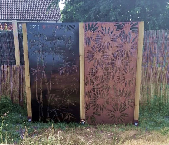 Bamboo Steel Decorative Garden Screen Art