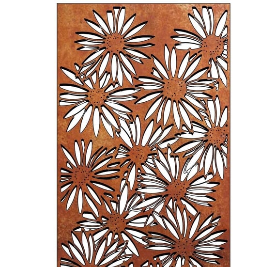 Daisy Steel Decorative Garden Wall Art Detail