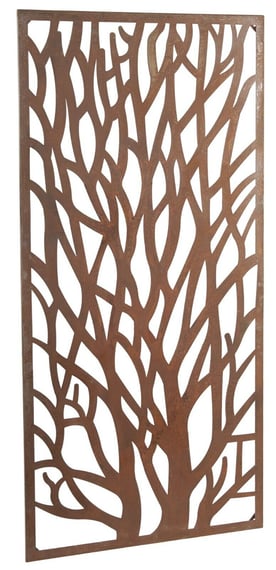 Wild Branches Steel Decorative Garden Screen Antiqued