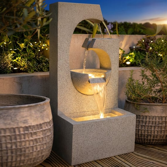 Geo Falls Water Feature with LED 