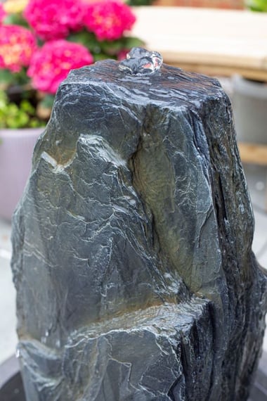 Snowdonia Monolith Water Feature - Flowing Water Detail