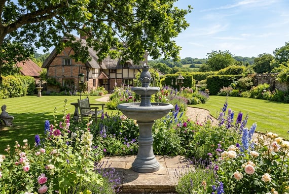 Traditional Solar 3 Tier Water Feature