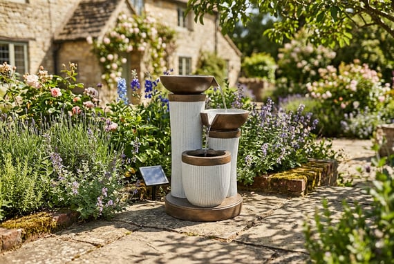 Tres Bowls Solar Water Feature