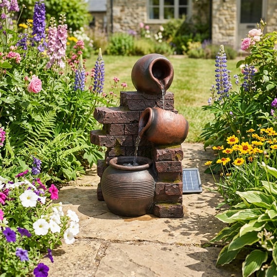 Tumbling Pots Solar Water Feature