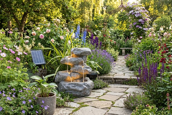 Tumbling Rocks Solar Water Feature