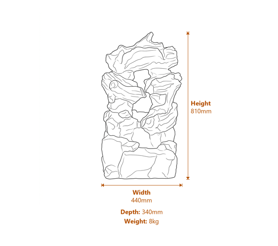 Forest Springs Solar Water Feature Dimensions Diagram
