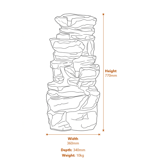 Haverhill Falls Solar Water Feature Dimensions Diagram