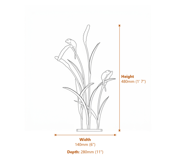 Fieldmouse Metal Garden Ornament Dimensions Diagram