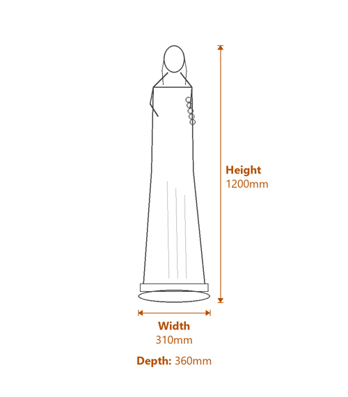 Extra Large Iris Goddess Garden Statue Dimensions