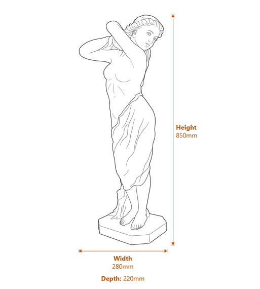 Large Virginia Garden Statue Dimensions Diagram