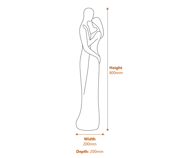 Small Affection Garden Statue Dimensions Diagram