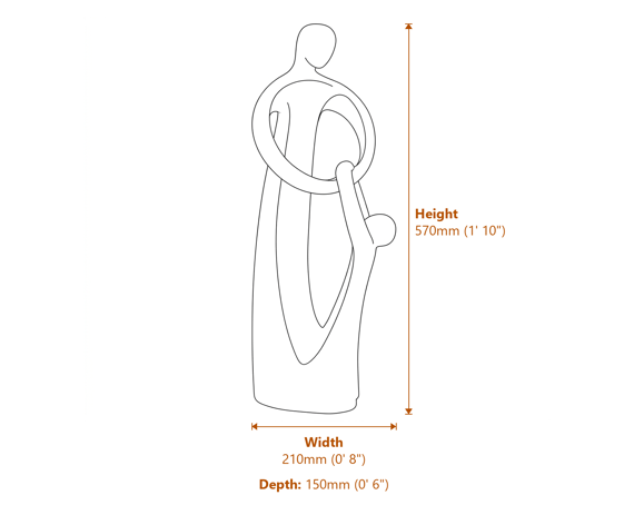 Happiness Garden Statue Dimensions Diagram