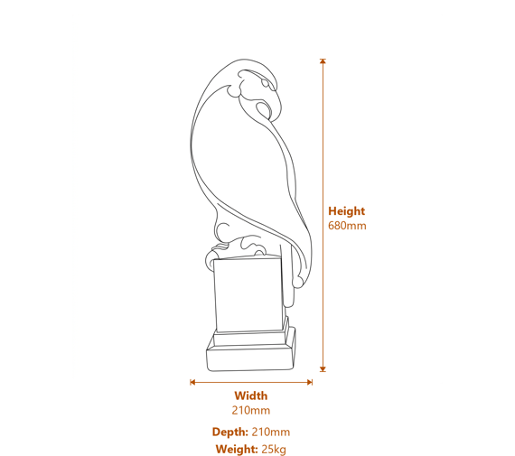 Nouveau Eagle Garden Ornament Dimensions Diagram