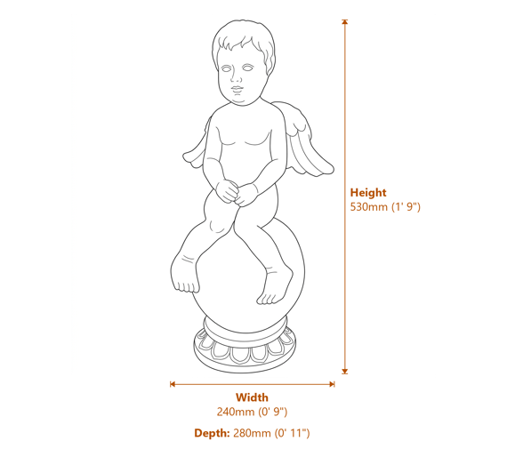 Patient Cherub Garden Ornament Dimensions Diagram