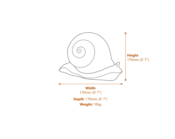 Snail Stone Garden Statue Dimensions Diagram