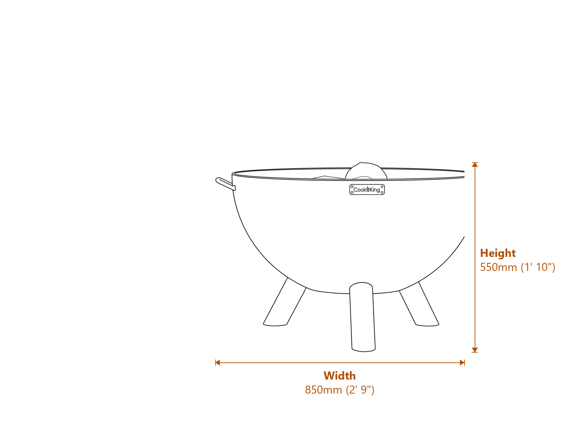 Cook King Kongo Deep Fire Bowl Dimensions Diagram