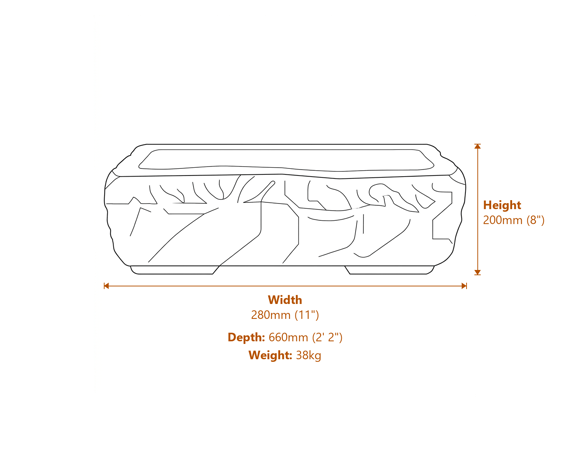 Shire Stone Garden Trough Dimensions Diagram
