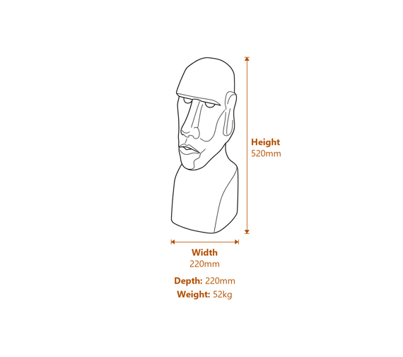 Rapa Nui Head Statue Dimensions Diagram