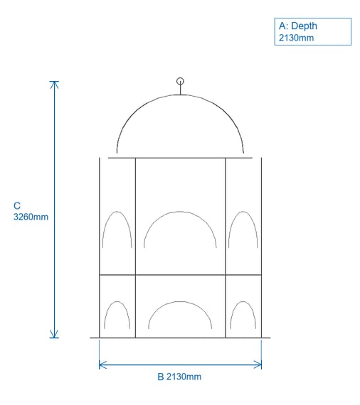 Woodland Metal Garden Gazebo Dimensions Diagram