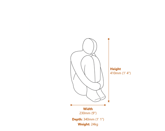 Medium Henry Contemporary Art Garden Statue Dimensions Diagram