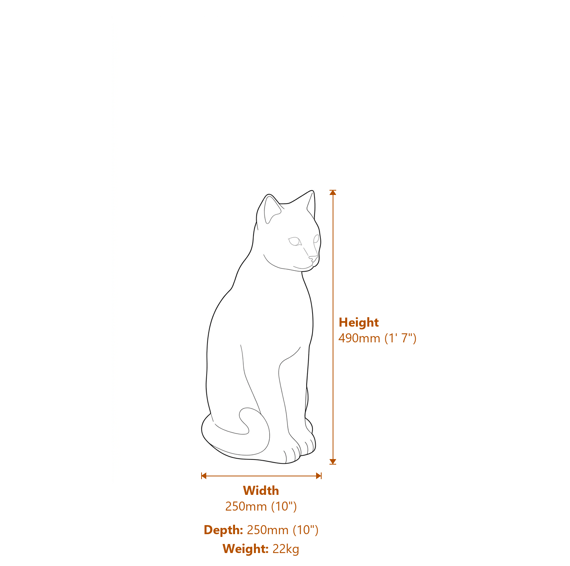 Egyptian Cat Statue Dimensions Diagram
