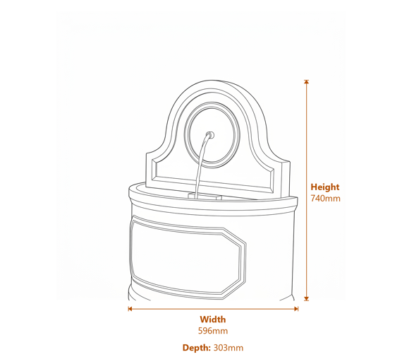Gretten Spring Water Feature Dimensions Diagram