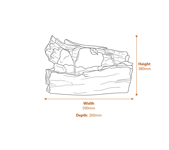 Natural Logs Self Contained Water Feature Dimensions Diagram