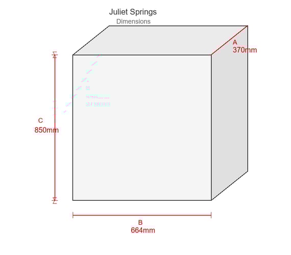 Juliet Springs Self Contained Water Feature Dimensions Diagram