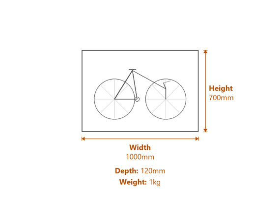 Vintage Bicycle Decorative Garden Wall Art Dimensions Diagram