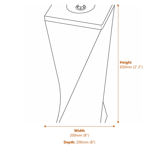 Twisted Chills Rainbow Sandstone Water Feature Small Dimensions Diagram